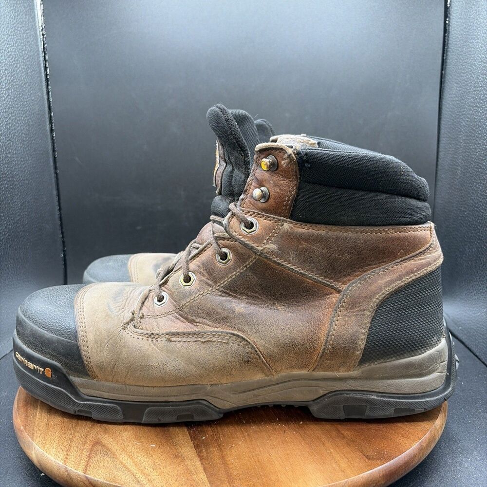 Carhartt Ground Force Men Size 12 M Work Boots Comp Toe WP 6" Brown CME6355